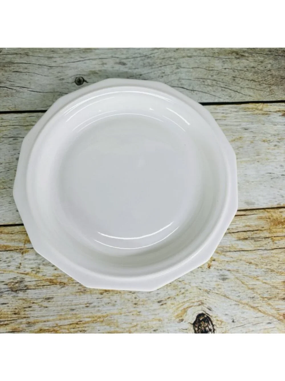 Pfaltzgraff HERITAGE WHITE Multisided Castle Mark Stoneware Salad Plates Set 6